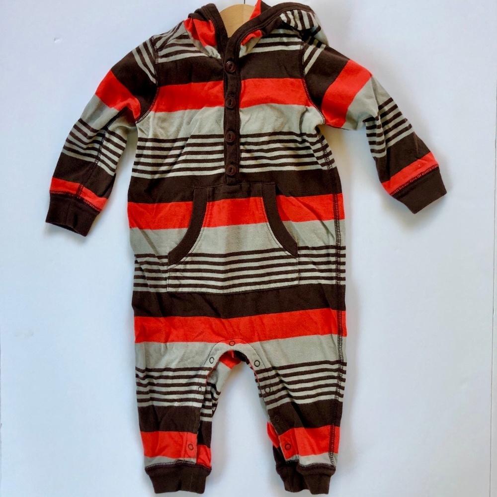 Tea Collection Bund Stripe Hooded Romper